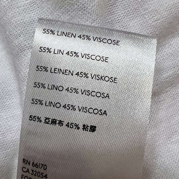 Free People Linen Short Sleeve Keyhole June T-Shirt white size M - Picture 8 of 8